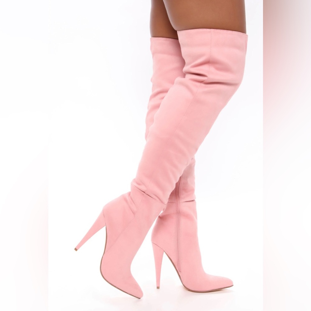 Pink Thigh High Boots